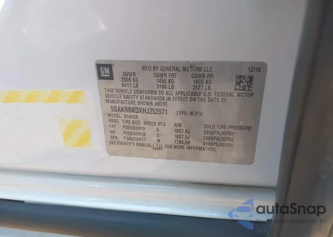 2017 Buick Enclave Leather from USA, damaged, VIN 5GAKRBKDXHJ252971